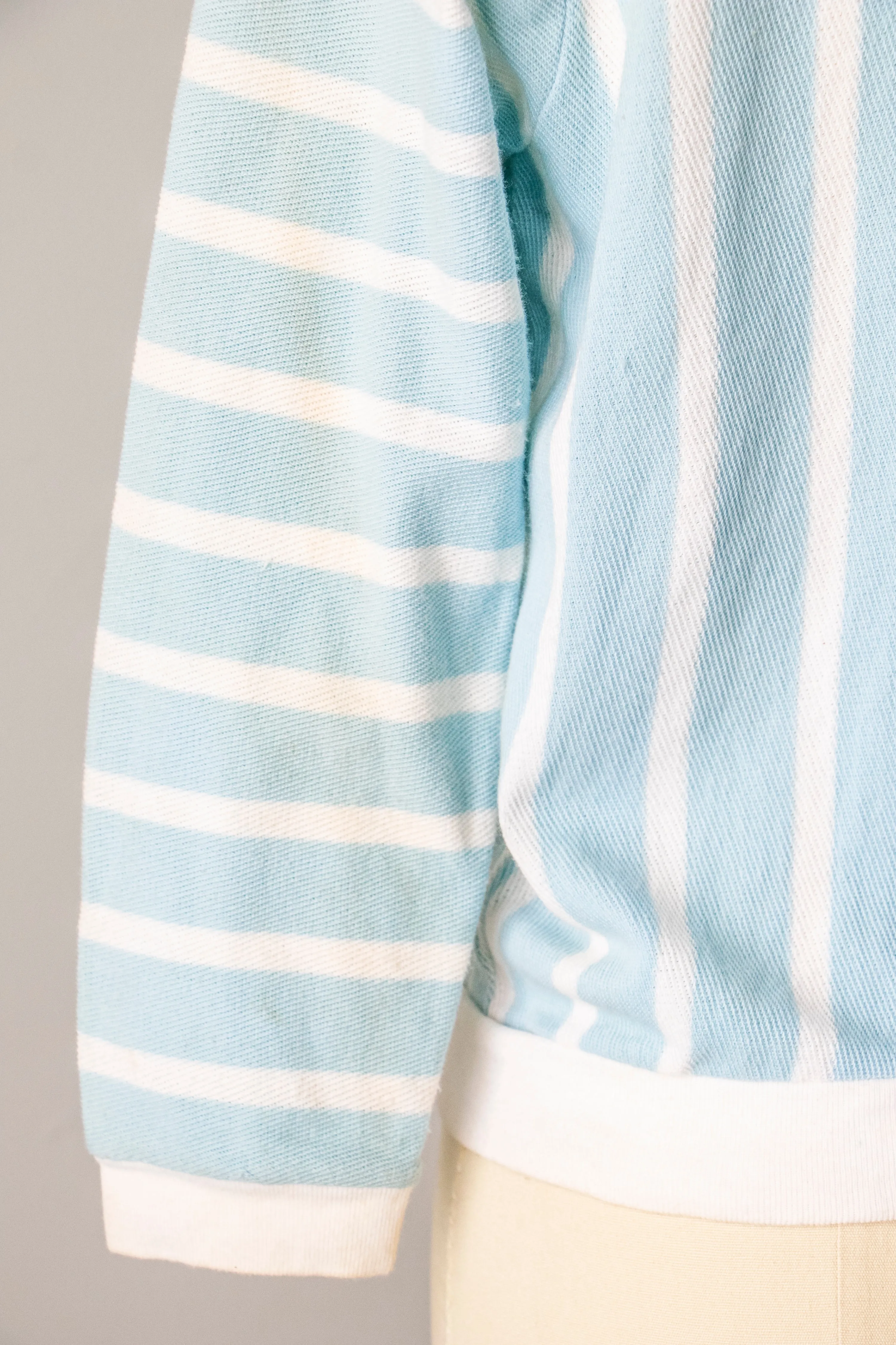 1950s Knit Cardigan Striped Cotton Top S