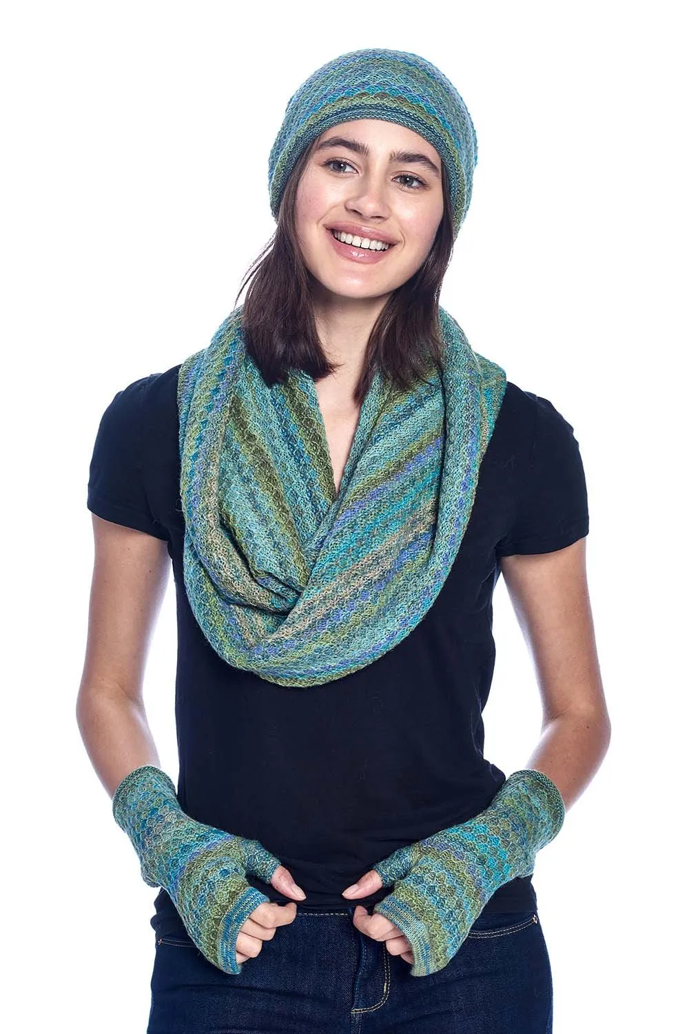 Alpaca Gloves - Printed - Seaweed