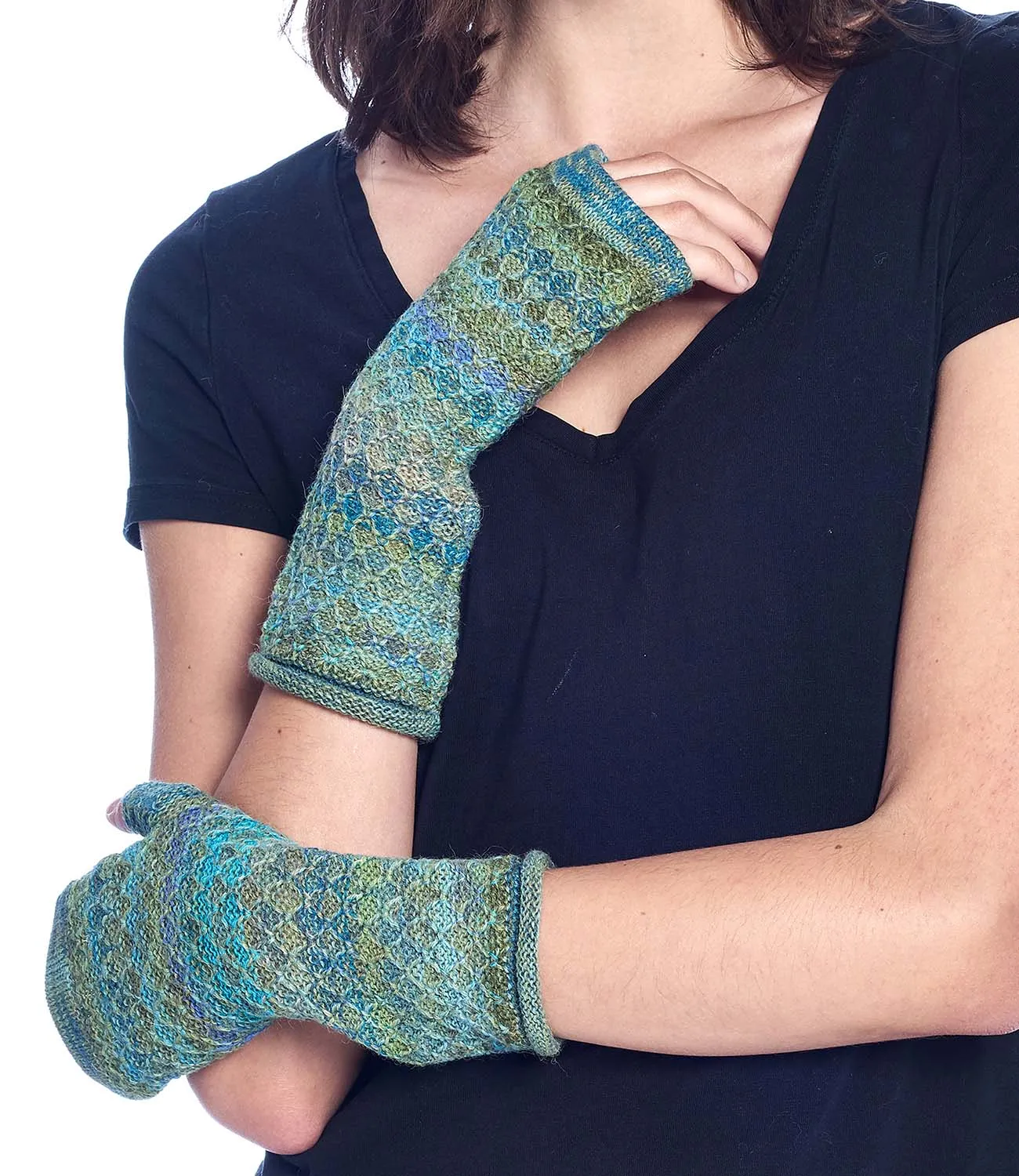 Alpaca Gloves - Printed - Seaweed
