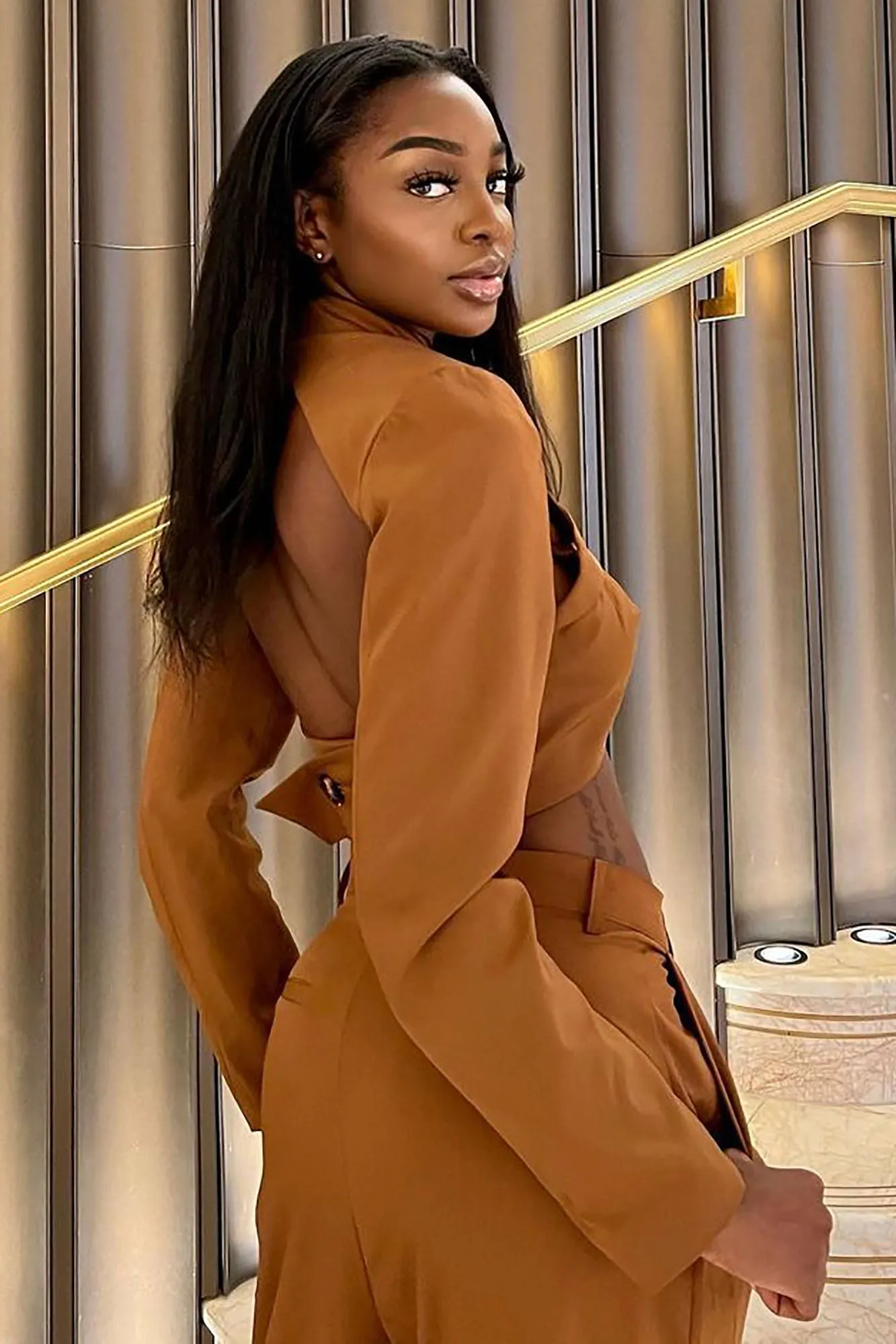 Ambre Blazer Set - Cognac