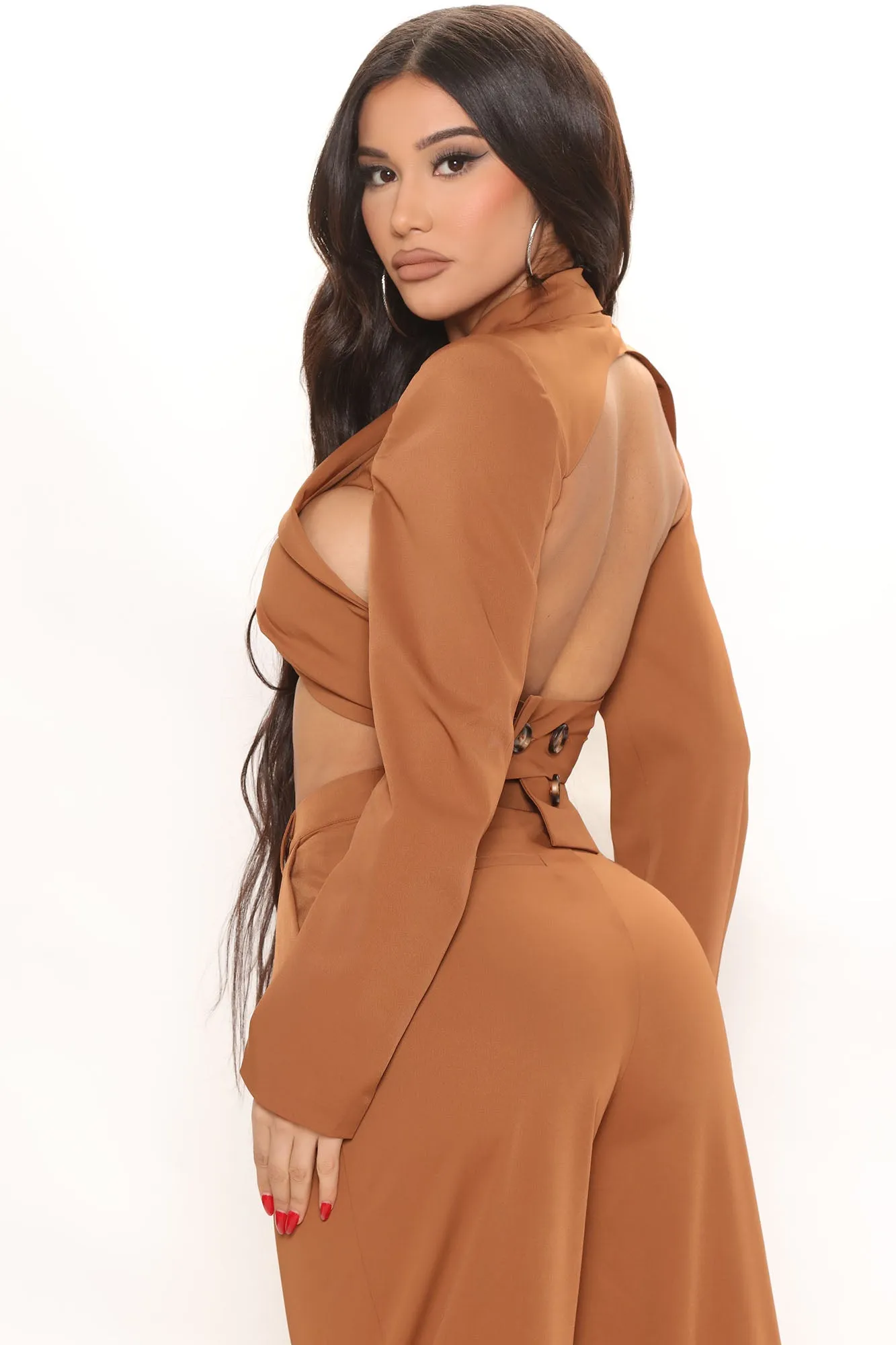 Ambre Blazer Set - Cognac