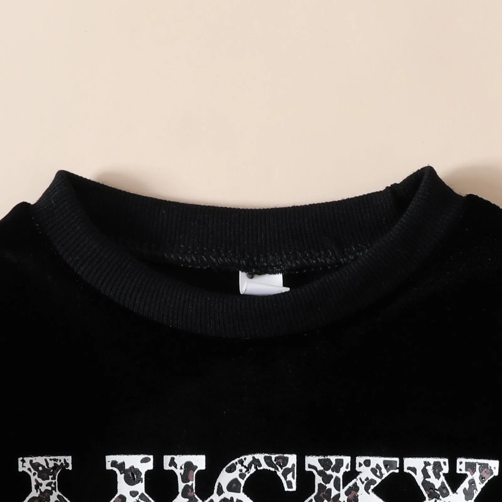 Autumn and Winter New Baby and Toddler Leopard Long Sleeve Letter Printing Triangle Wrapped Fart Bodysuit