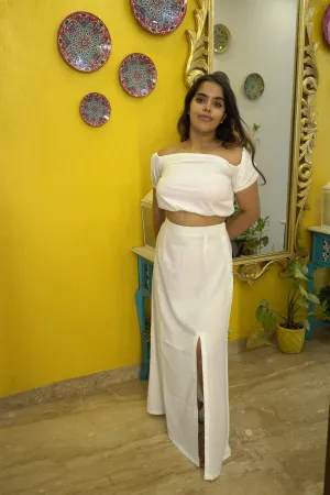 BARE BLISS OFF SHOULDER WHITE TOP SETS