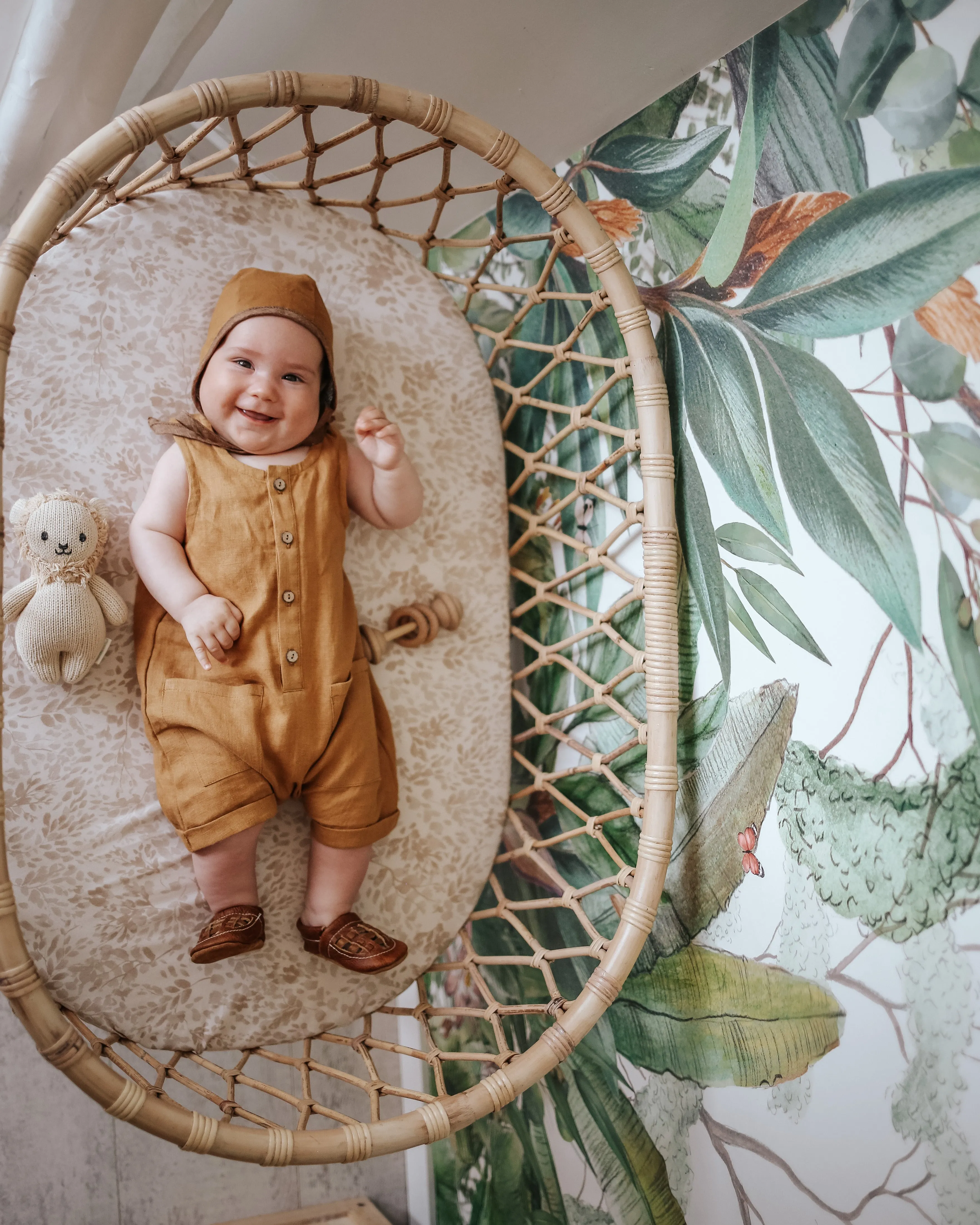 Beige Linen Short Legs Tank Jumpsuit