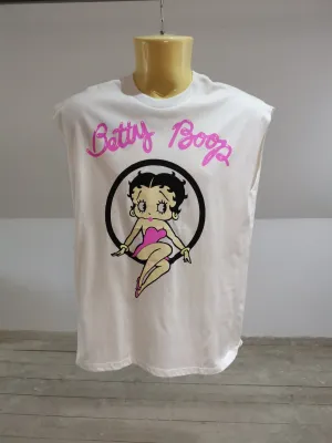 Betty Boop White Cut-Off Tee