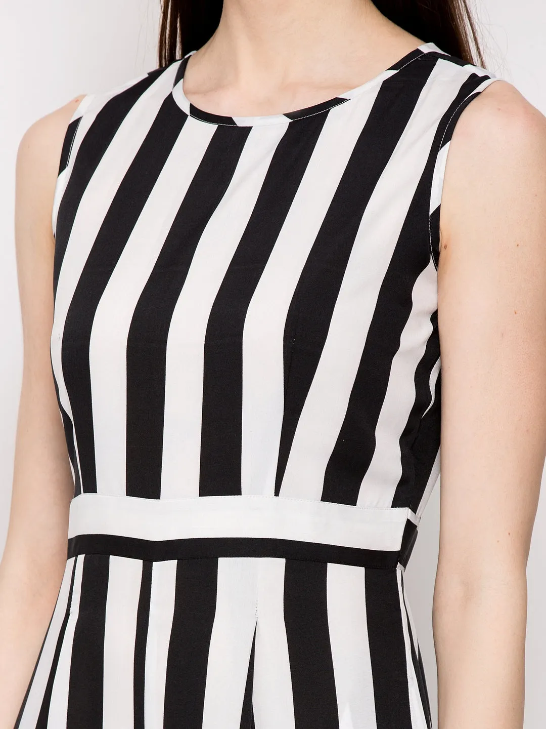 Black & White Striped Jumpsuit