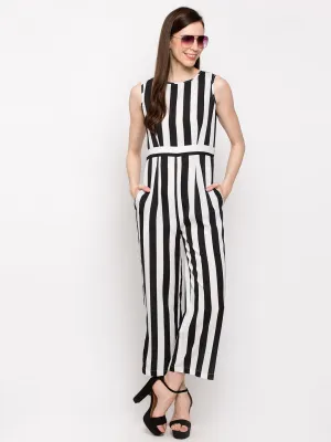 Black & White Striped Jumpsuit