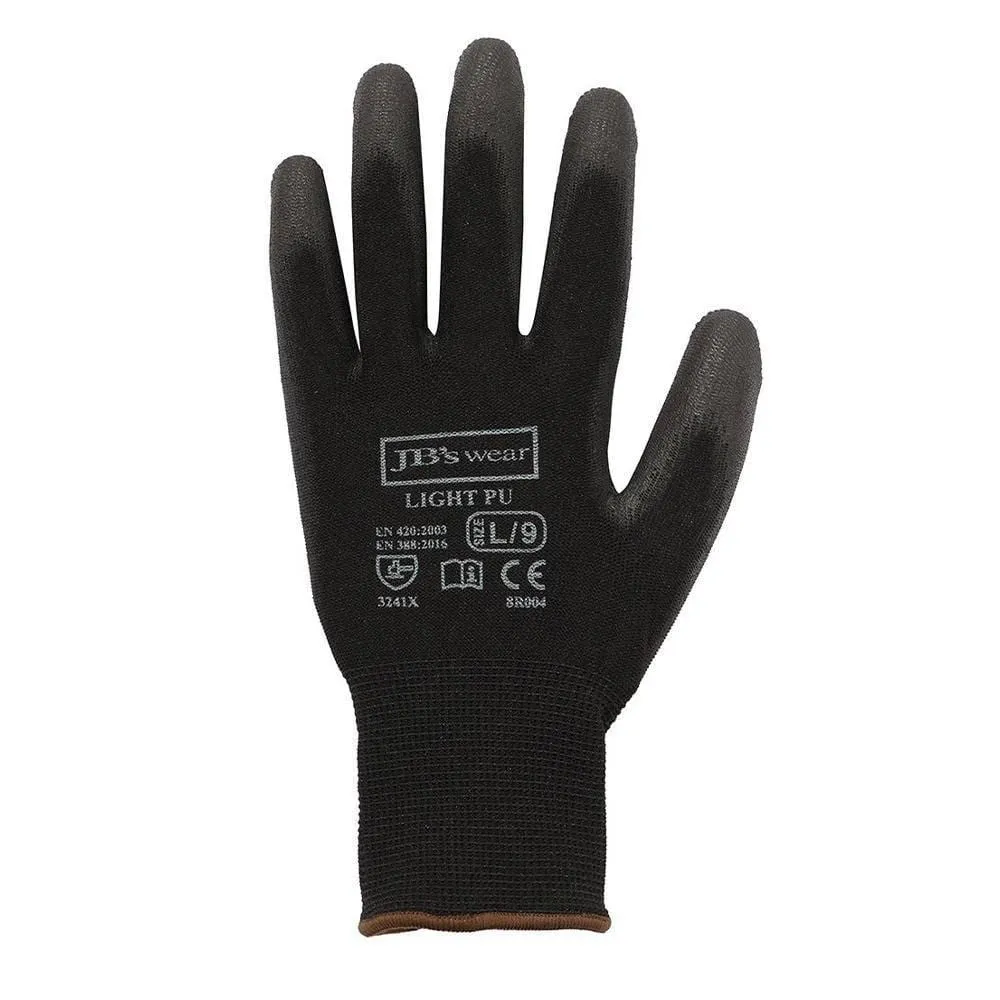Black Light PU Breathable Glove (12 Pack)