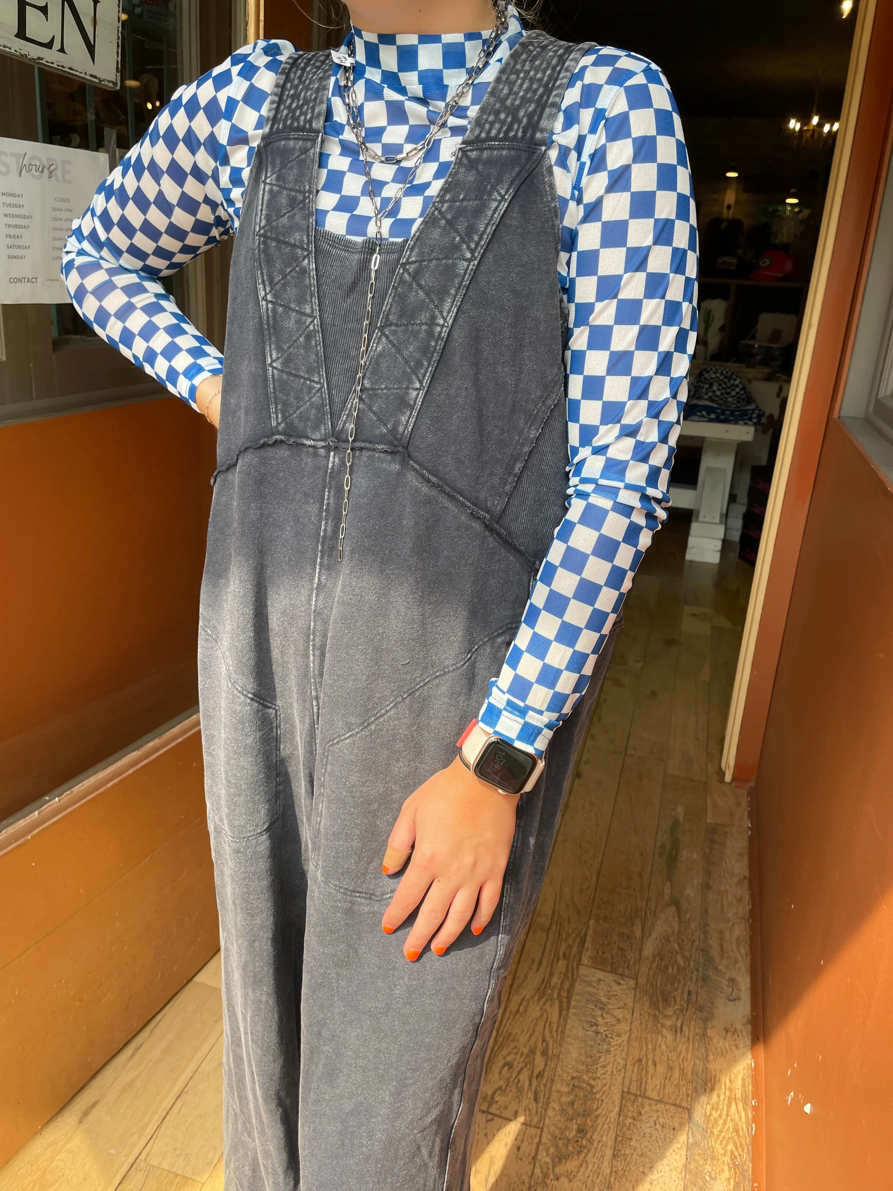 Black Soft Terry Jumpsuit EB55689