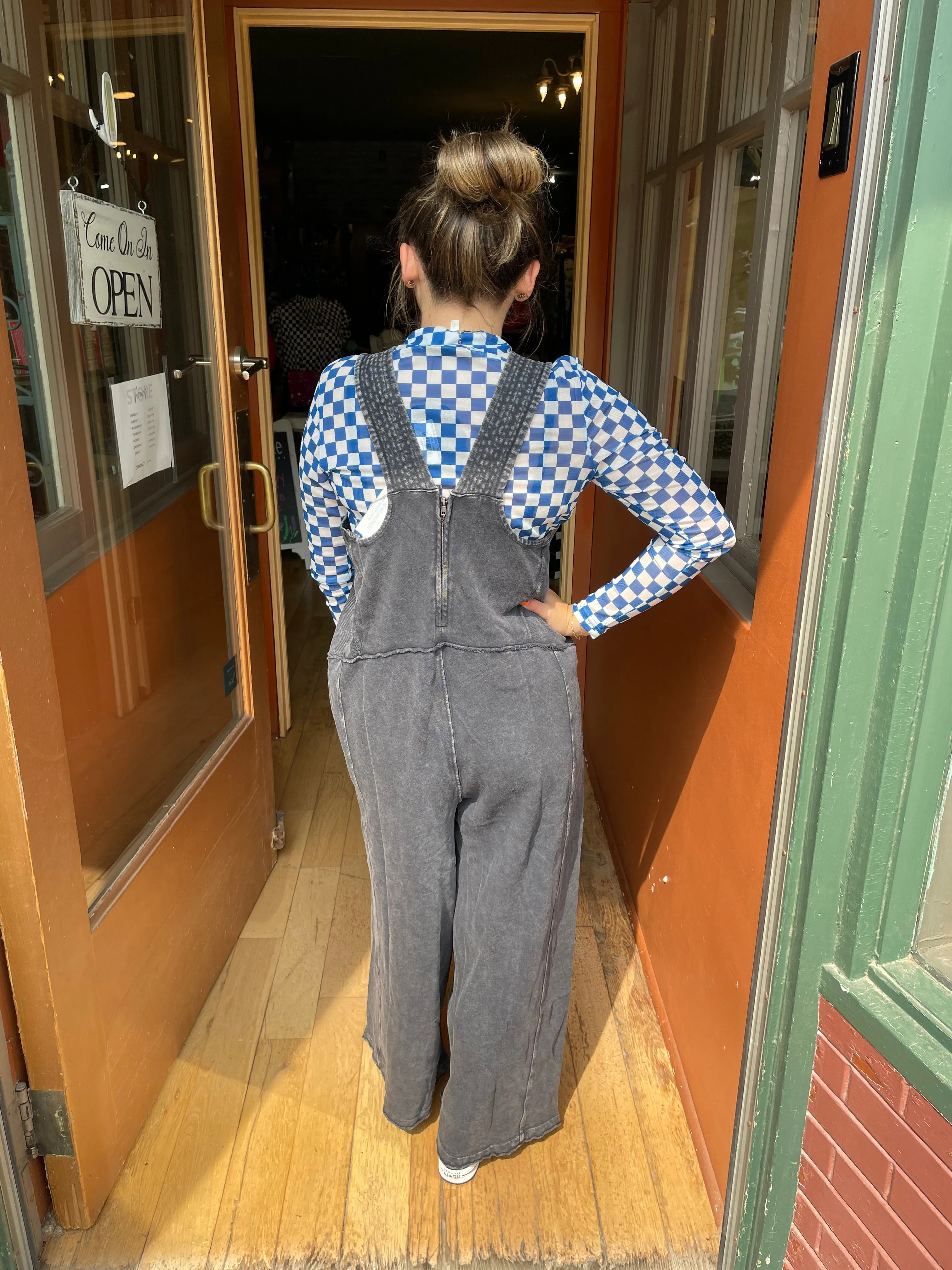 Black Soft Terry Jumpsuit EB55689