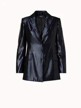 Blazer aus gestreifter Techno-Stickerei