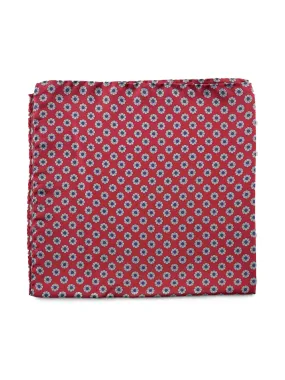 Carmine Red Flower Printed Silk Pochette