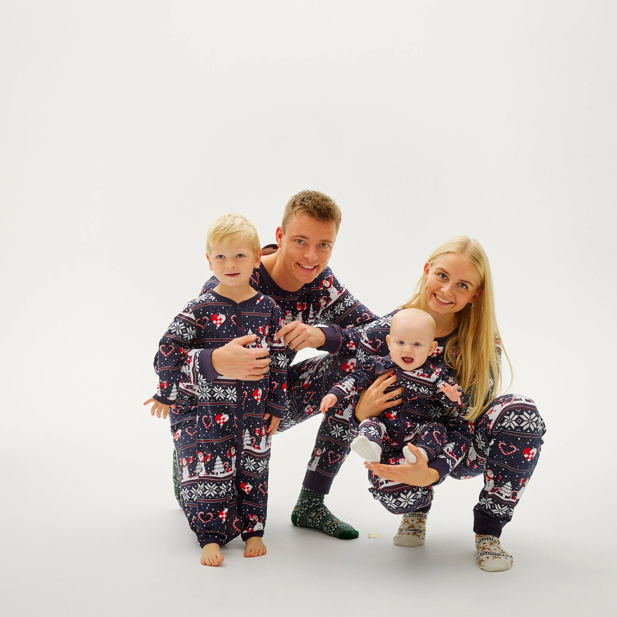 Adorable Navy Christmas Heart Jumpsuit for Baby – Holiday Outfit