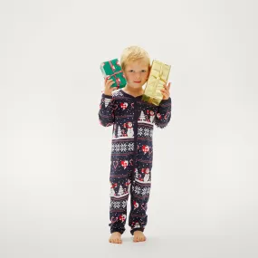 Adorable Navy Christmas Heart Jumpsuit for Baby – Holiday Outfit