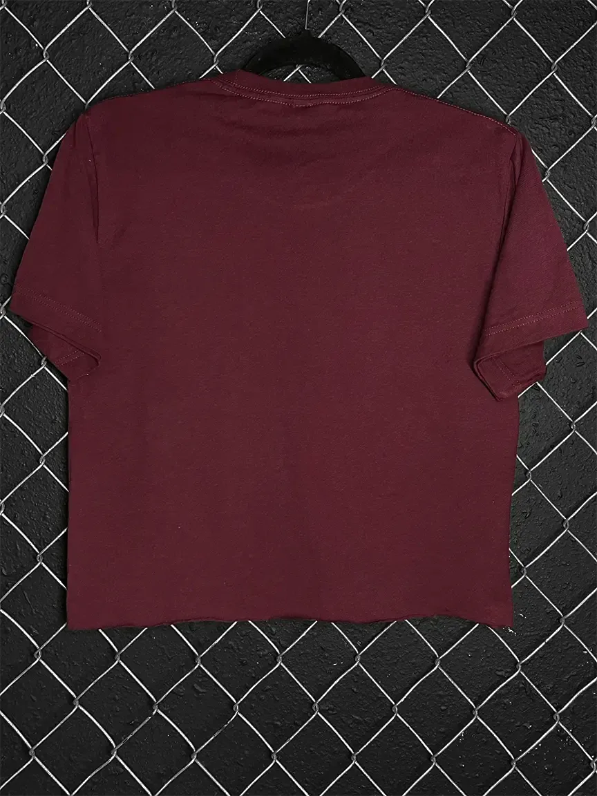 DANCE WITH YOUR DEMONS CROP TOP*MAROON*