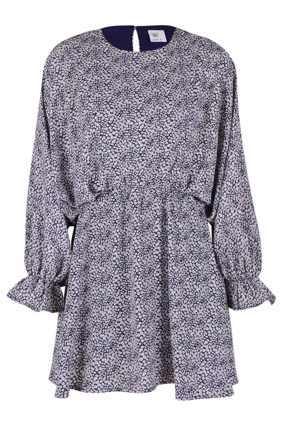 Den Ditsy Navy Floral Mini LS Dress