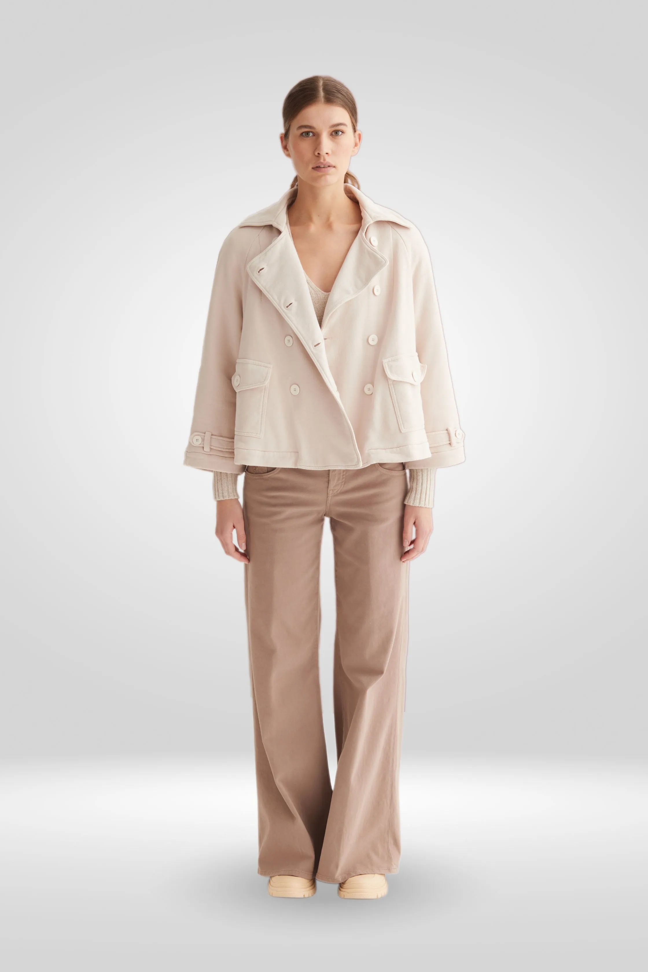 Double-Breasted Cotton Blazer Garment Dyed 75D0 1047