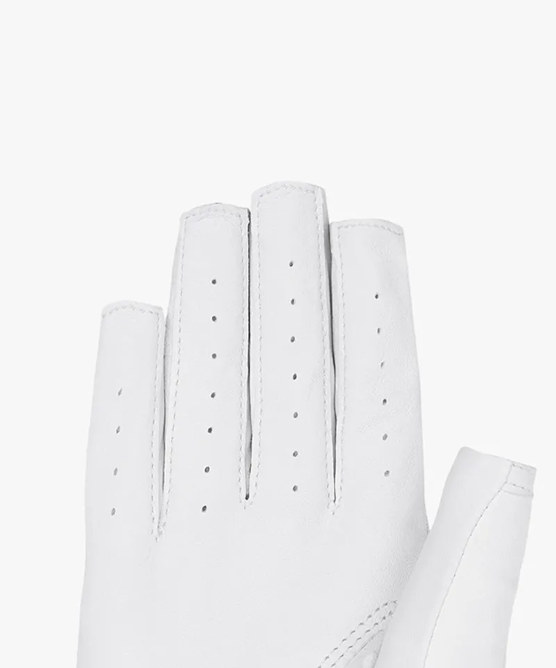 FAIRLIAR Sheepskin Logo Gloves  - White