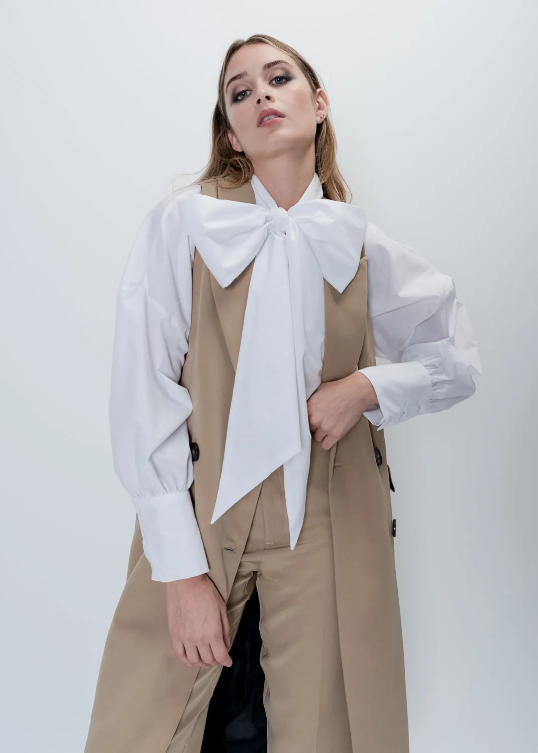 Gilet lungo doppiopetto
