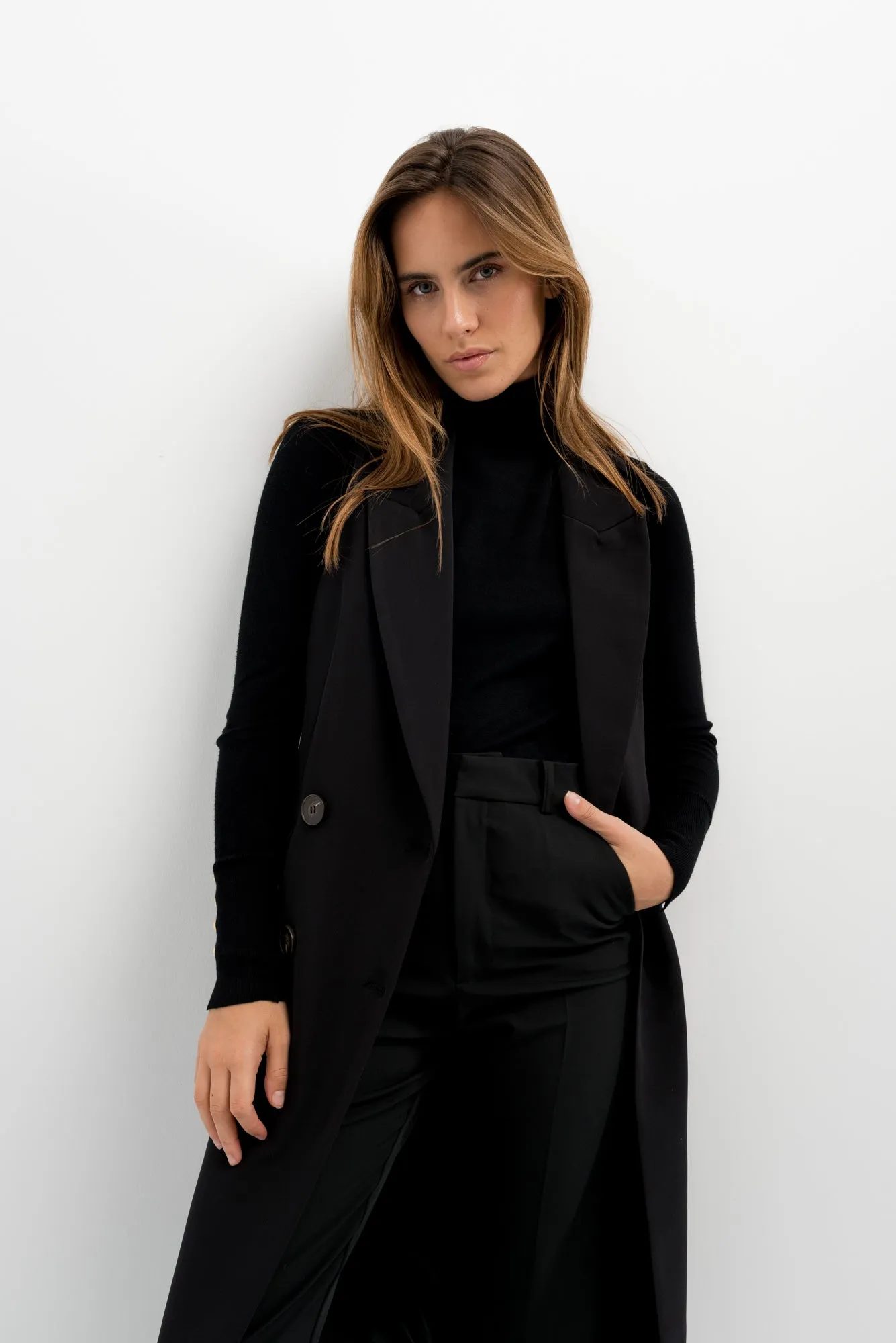 Gilet lungo doppiopetto