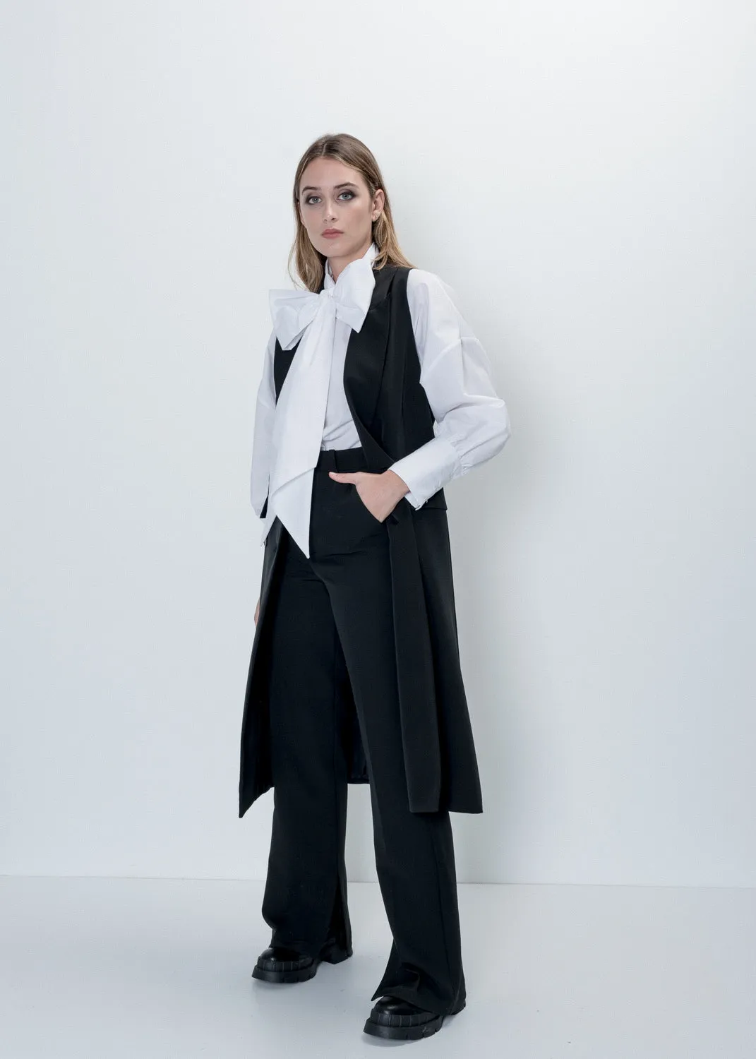 Gilet lungo doppiopetto