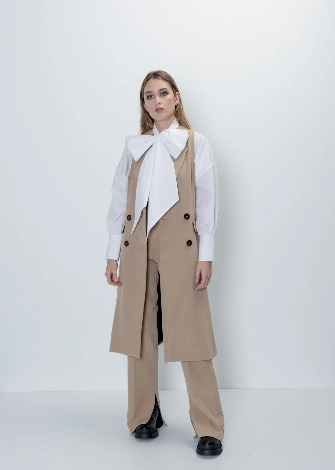 Gilet lungo doppiopetto