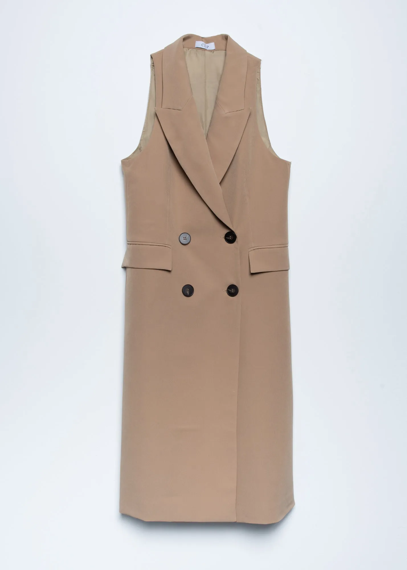 Gilet lungo doppiopetto