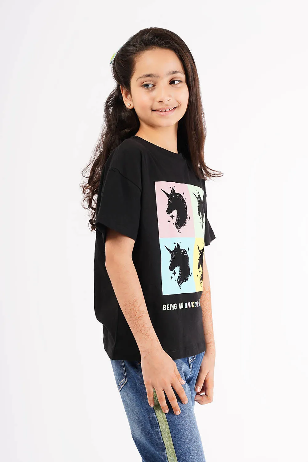 Girl's Short Sleeves Graphics Tee