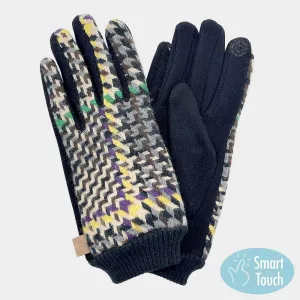 iLLASPARKZ Houndstooth Patterned Smart Gloves