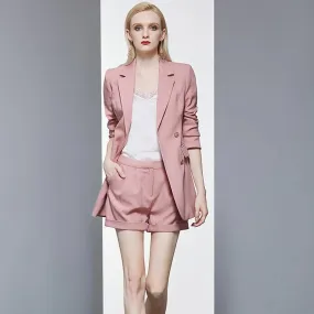 Jasmine Pink Double Breasted Blazer & Shorts Set