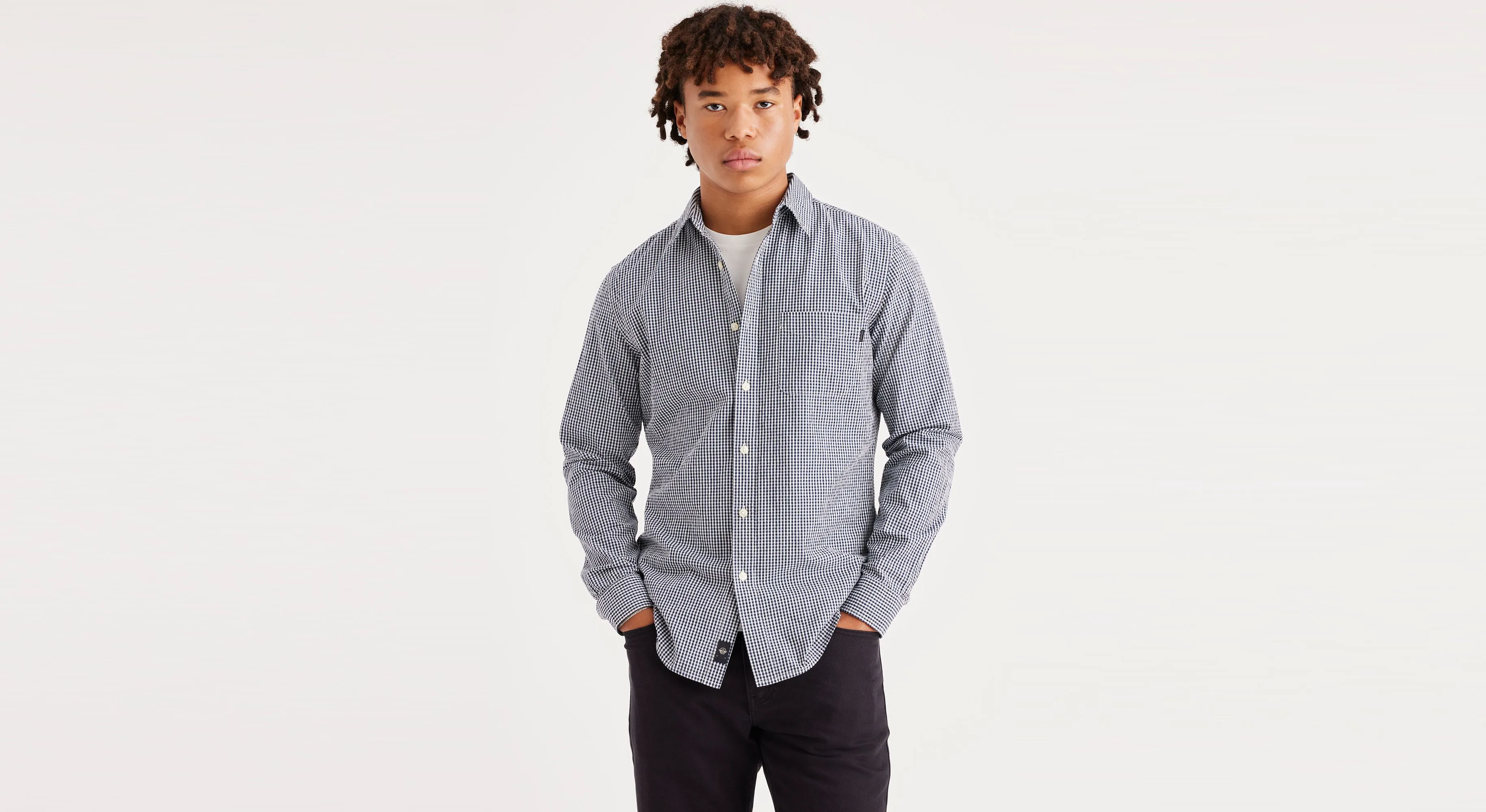 Mens Slim Fit Iconic Button-Up Shirt
