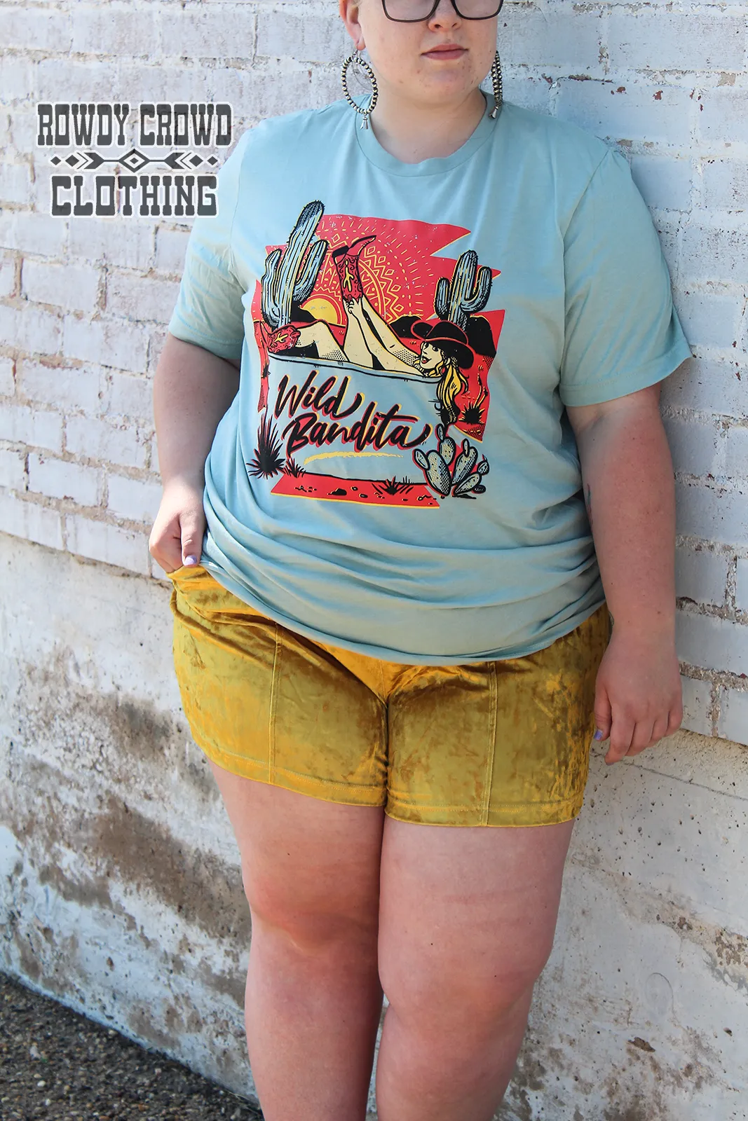Mustard Vetiver Velvet Shorts