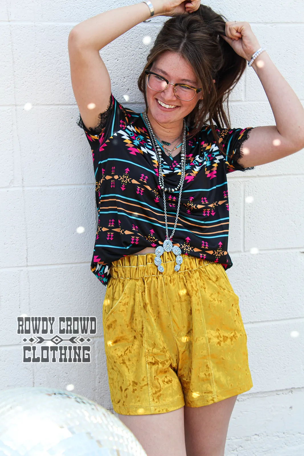 Mustard Vetiver Velvet Shorts
