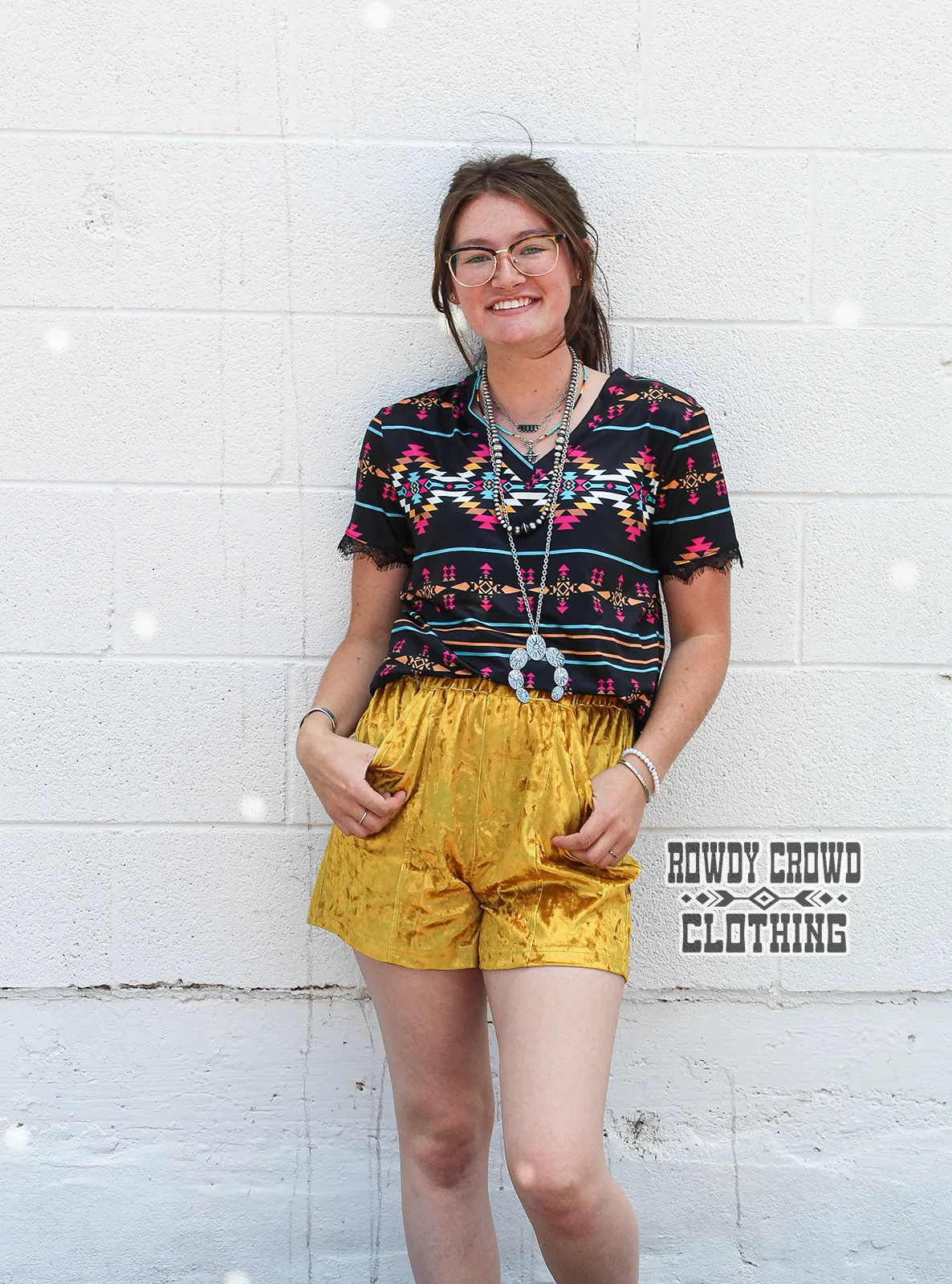 Mustard Vetiver Velvet Shorts