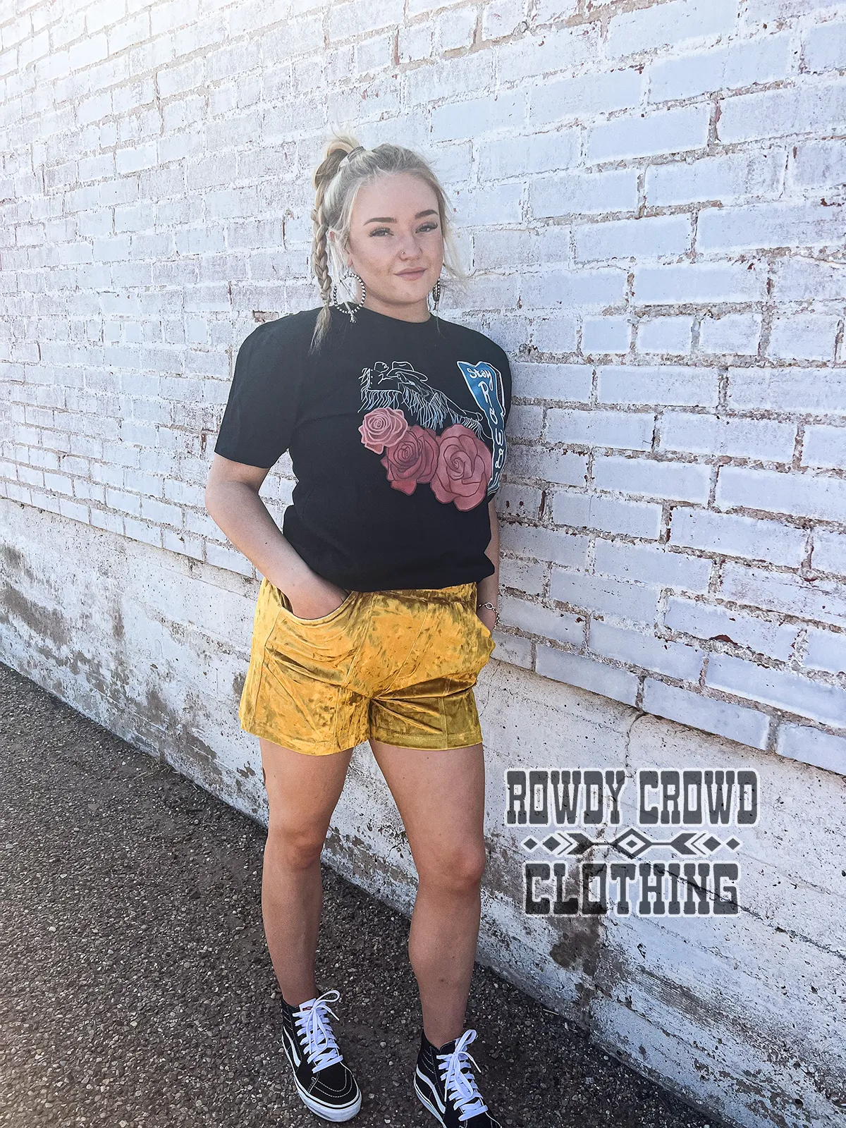 Mustard Vetiver Velvet Shorts