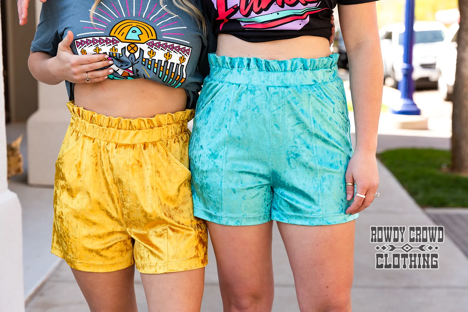 Mustard Vetiver Velvet Shorts