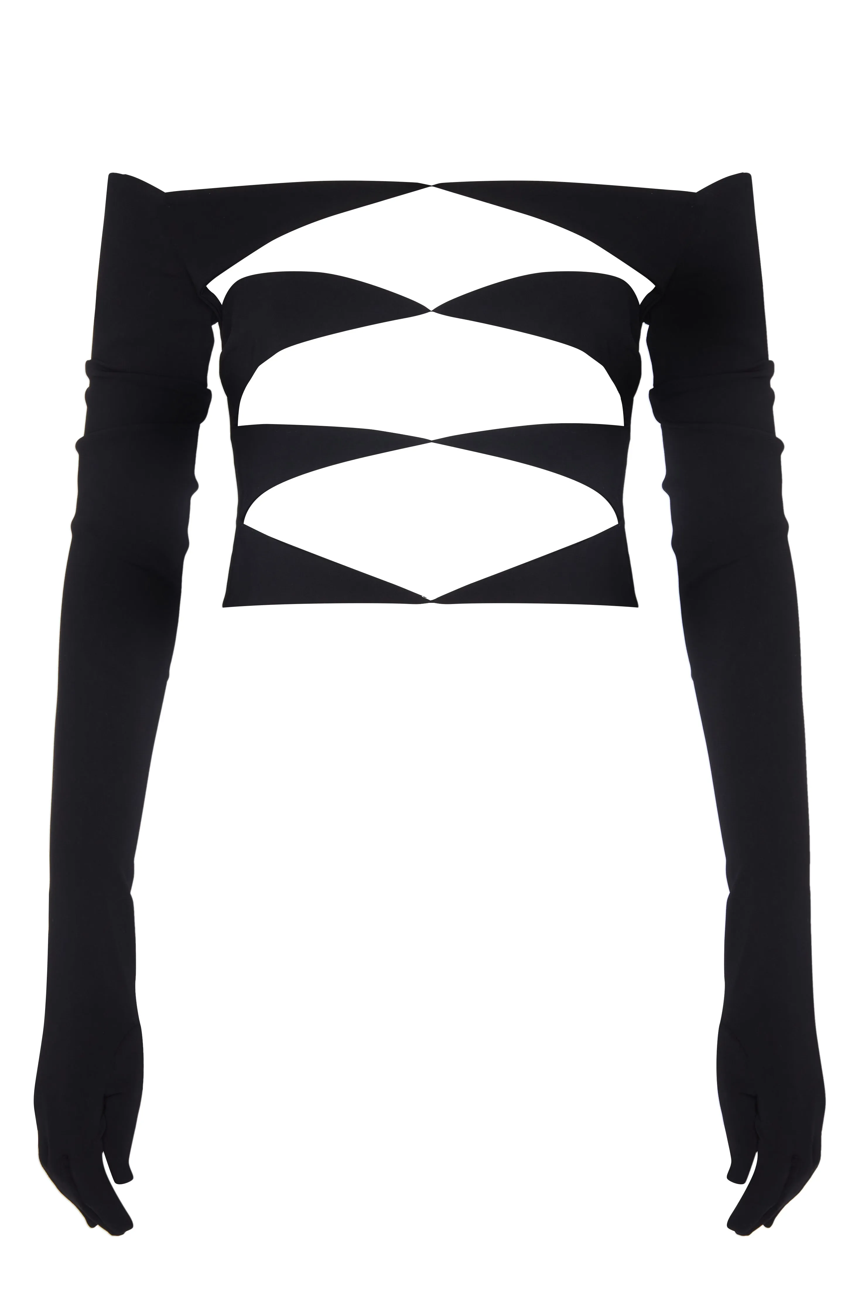 Off Shoulder Cut-Out Glove Top