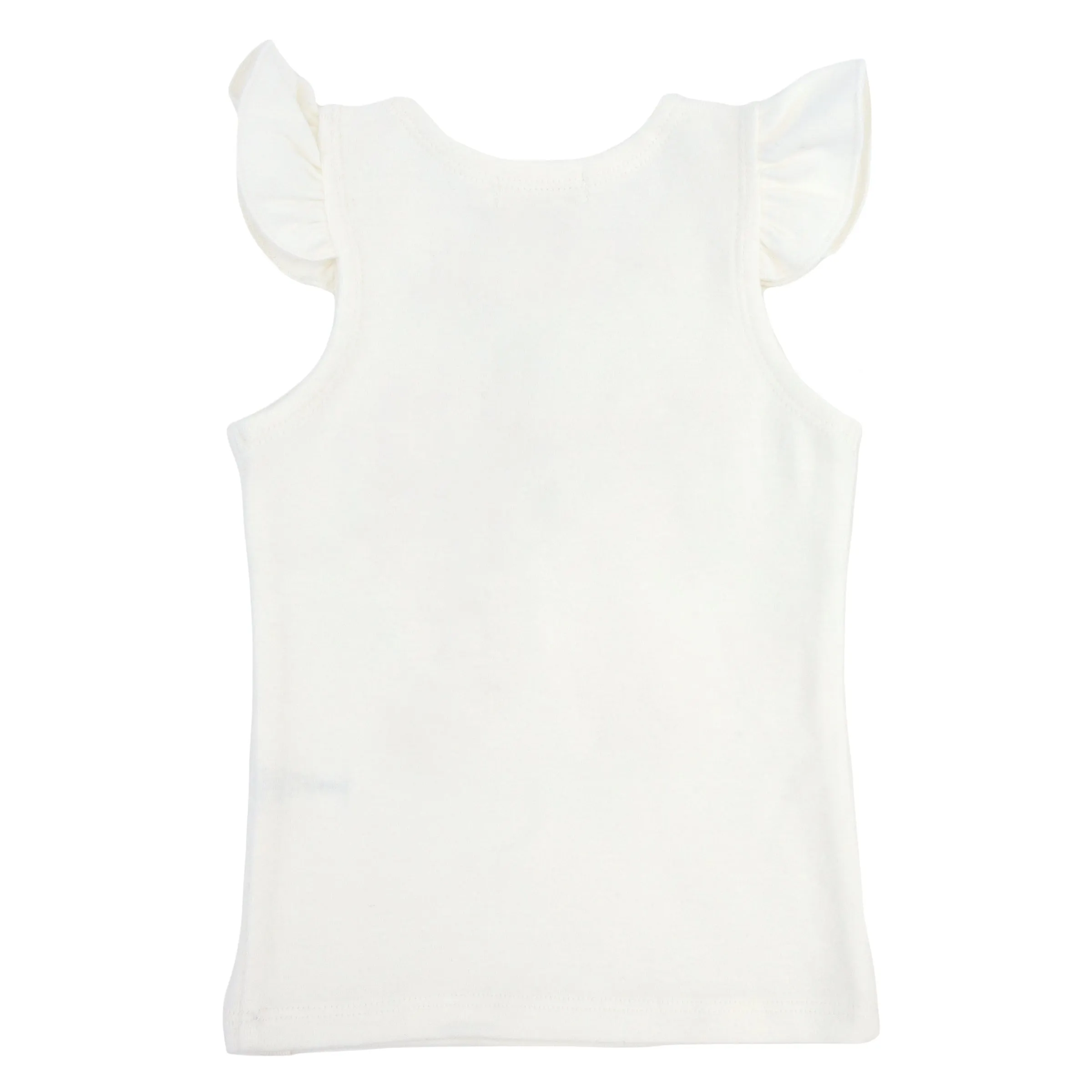 oh baby! Flutter Sleeve Tank - LOVE Applique - Cream