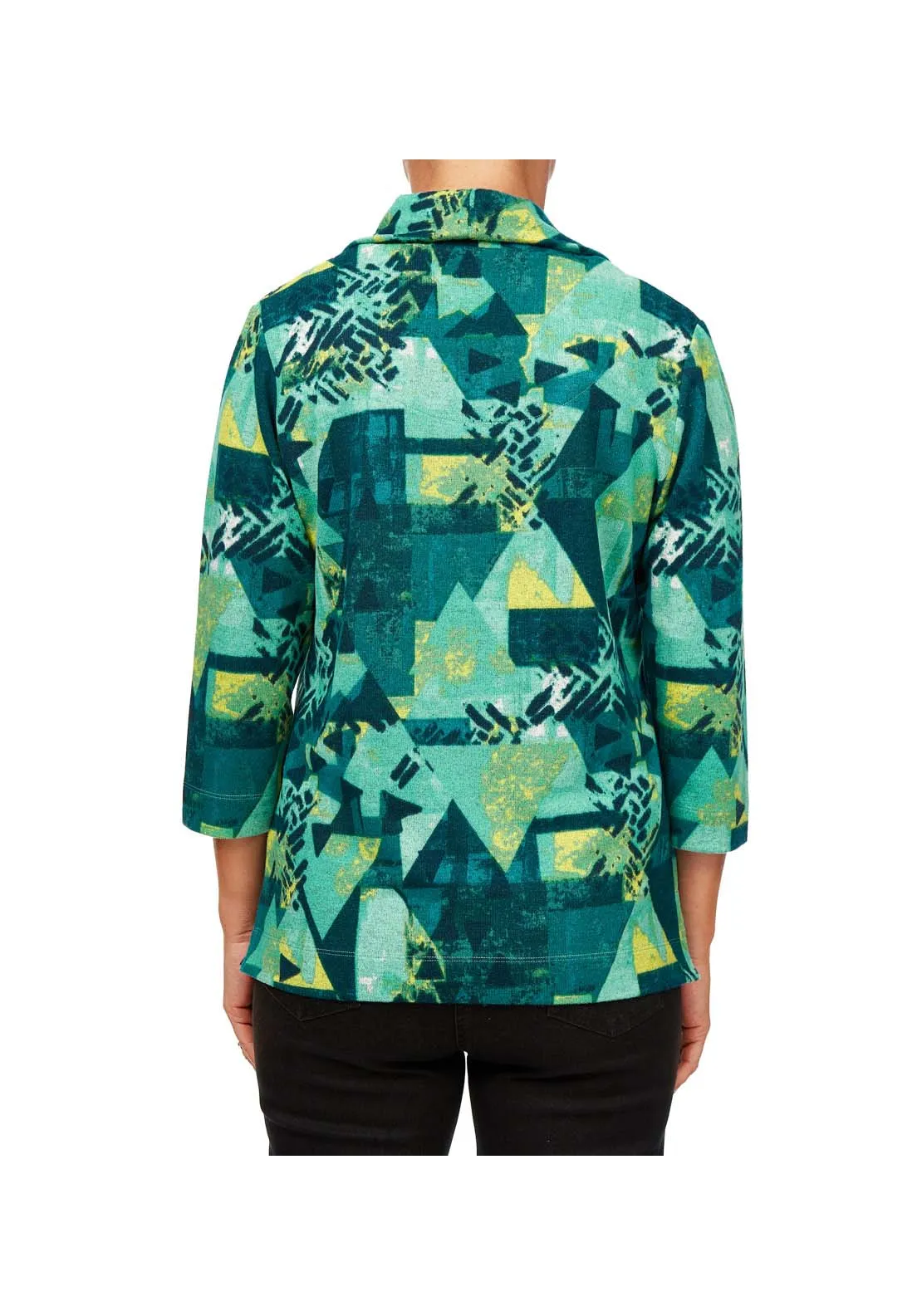 Pistachio Abstract Cowl Neck Top