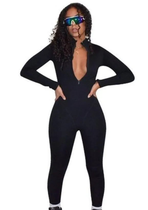 Rita Plus Long Sleeve Slim Fit Jumpsuit