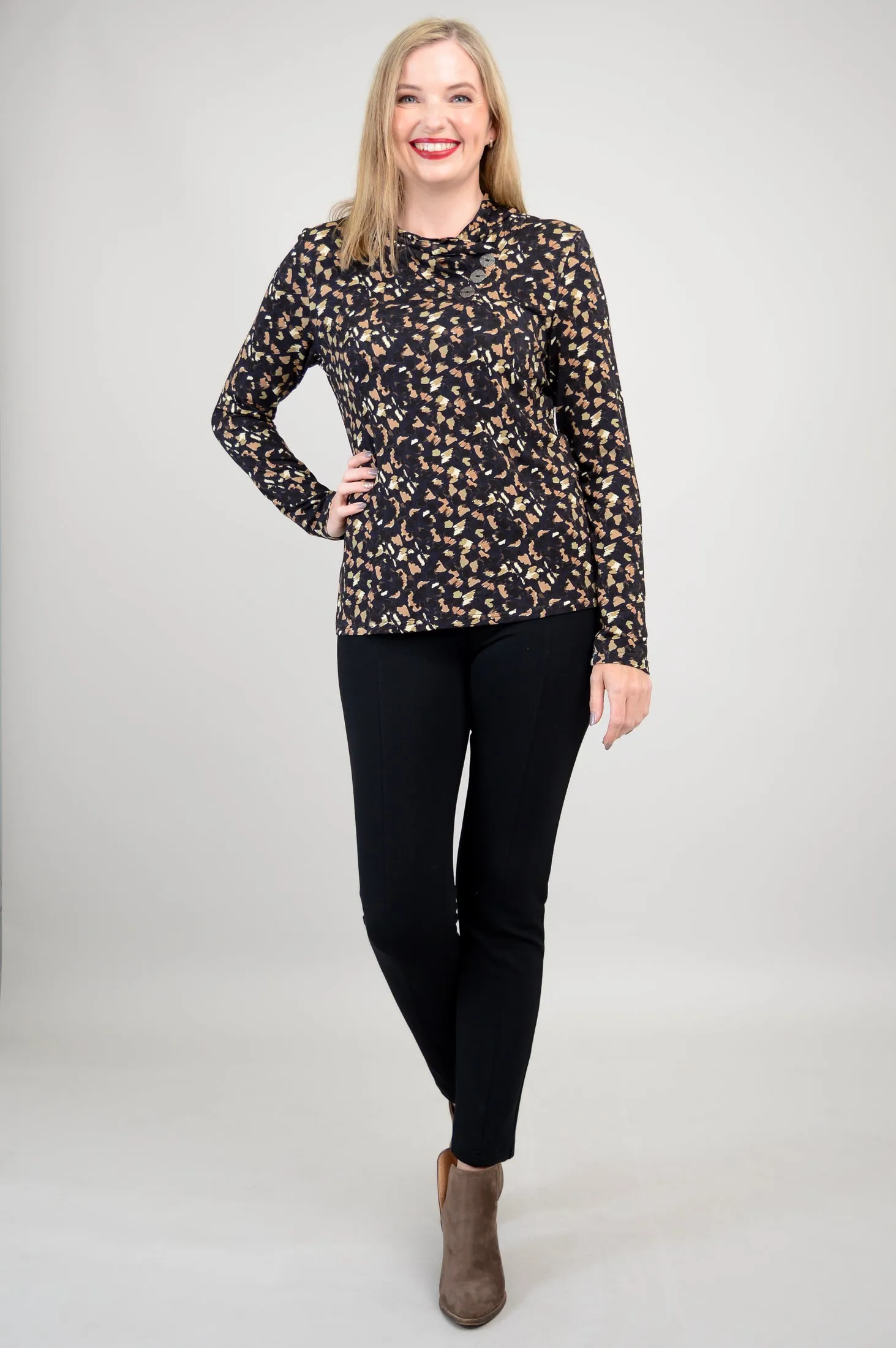Trinity L/S Top, Calico, Bamboo - Final Sale