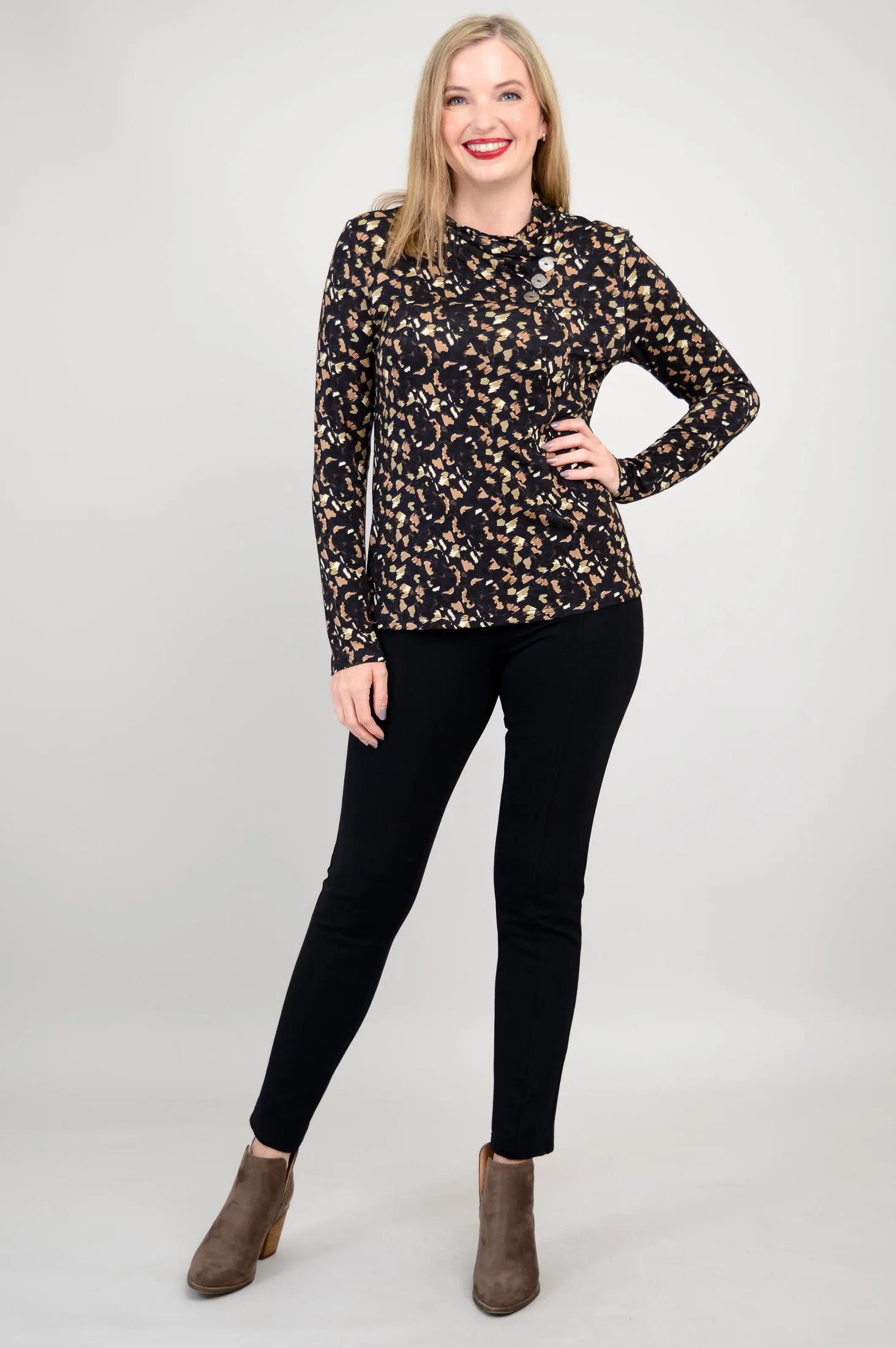 Trinity L/S Top, Calico, Bamboo - Final Sale