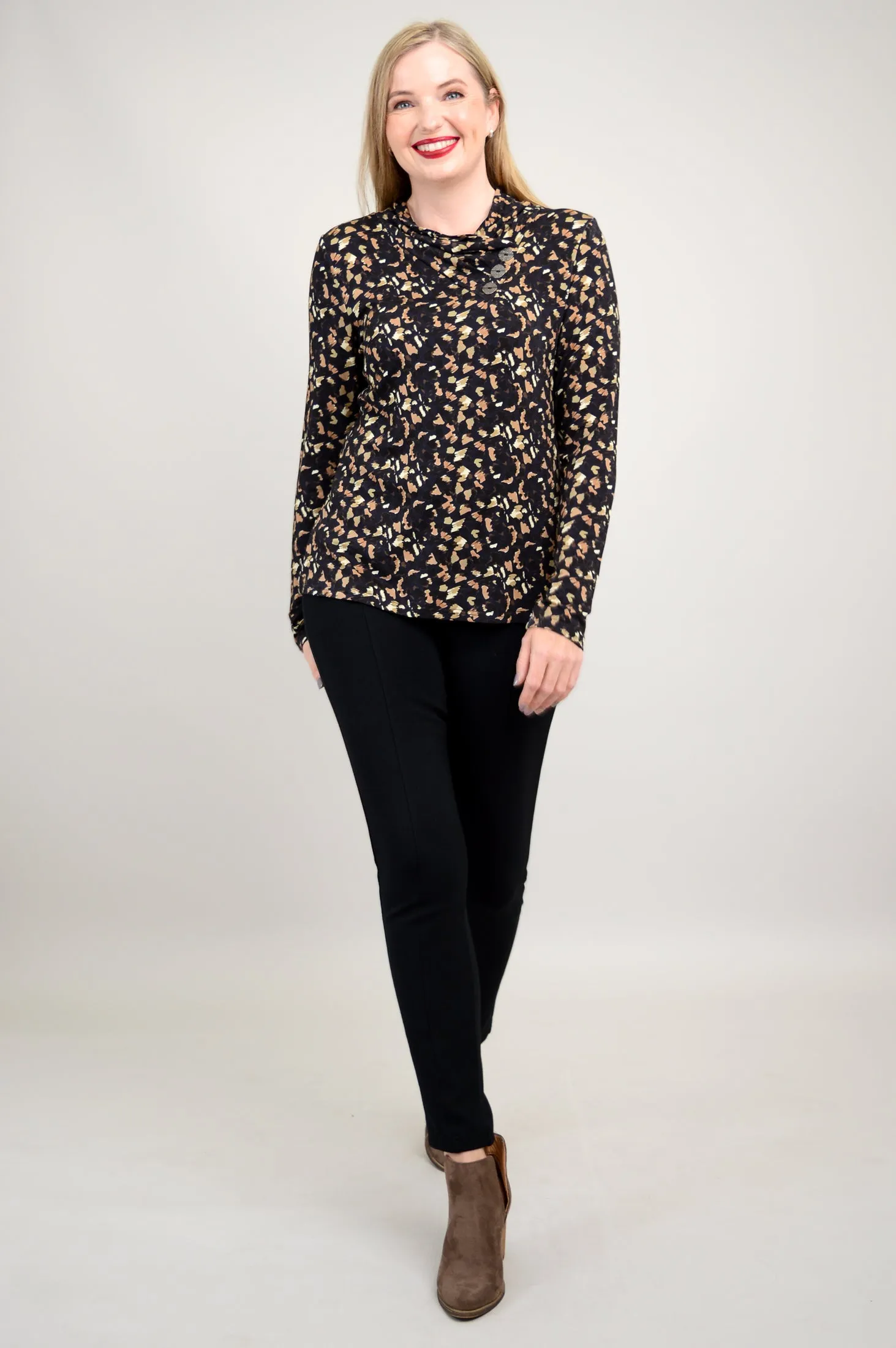 Trinity L/S Top, Calico, Bamboo - Final Sale