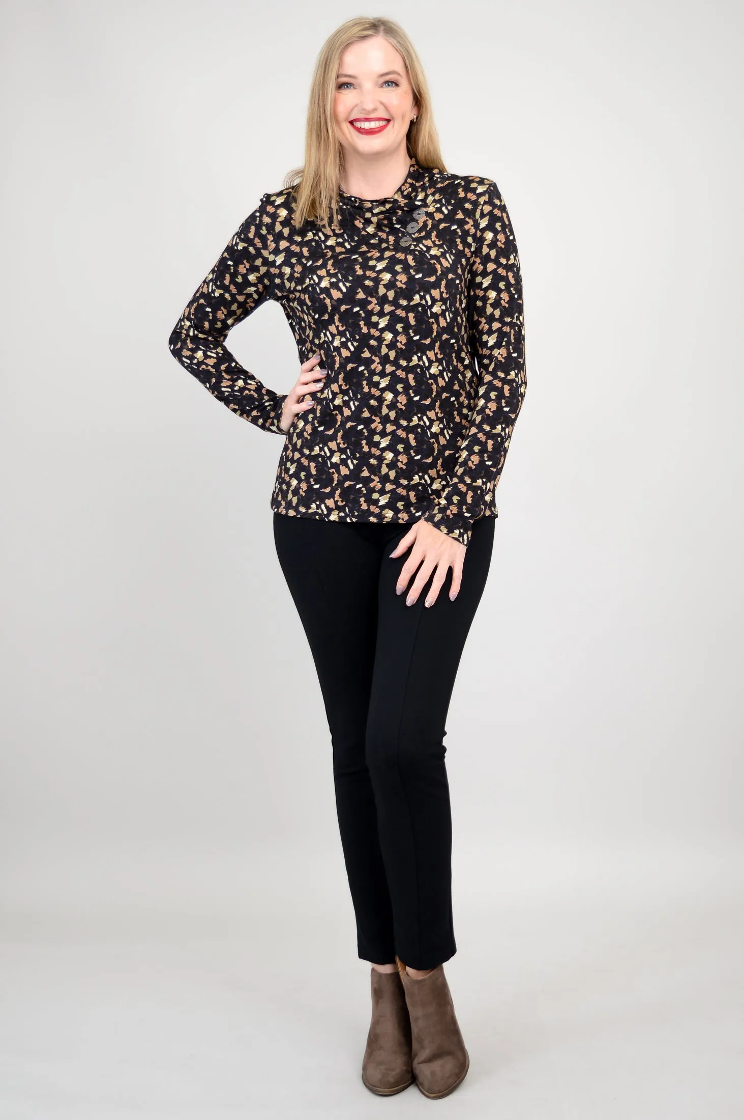Trinity L/S Top, Calico, Bamboo - Final Sale