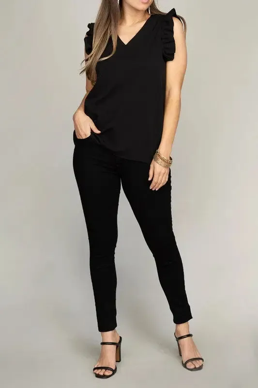 V-neck Sleeveless Blouse