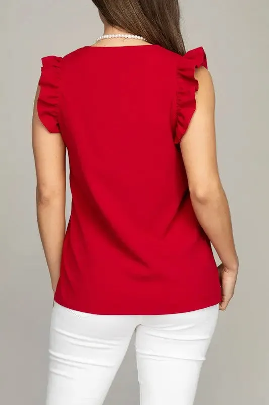 V-neck Sleeveless Blouse