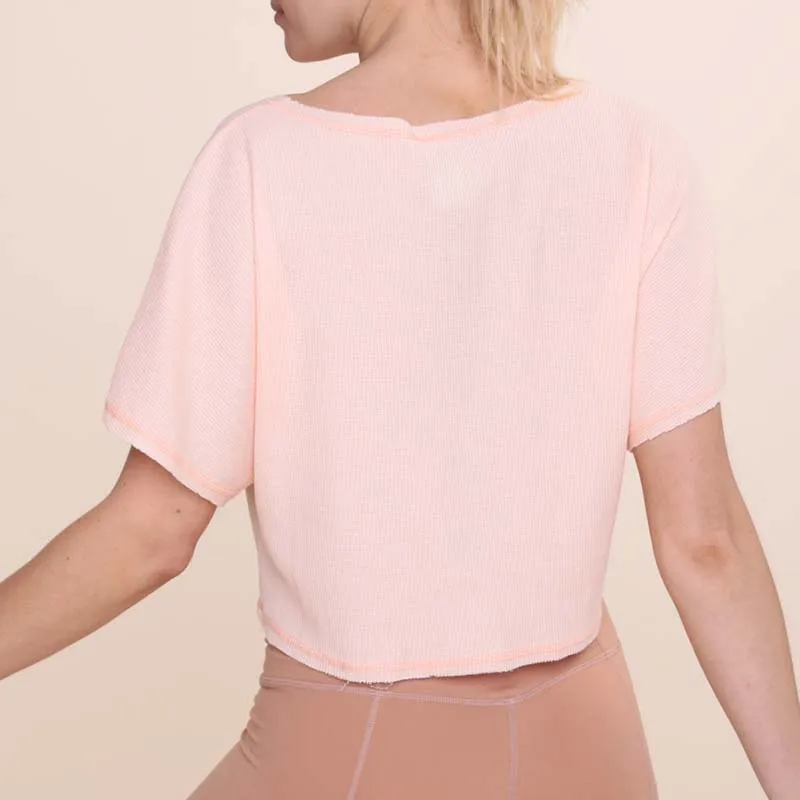 V-Neck Waffle Active Top